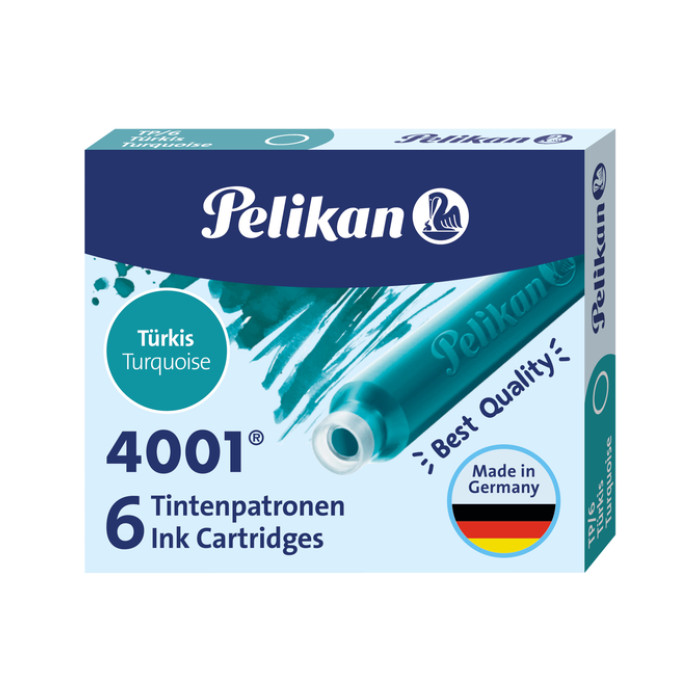 Inktpatroon Pelikan 4001 turquoise 6 stuks