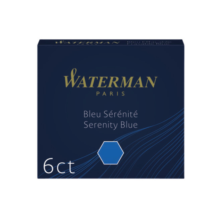 Inktpatroon Waterman internationaal Florida blauw pak à 6 stuks