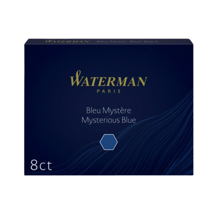 Inktpatroon Waterman nr 23 lang blauwzwart pak à 8 stuks