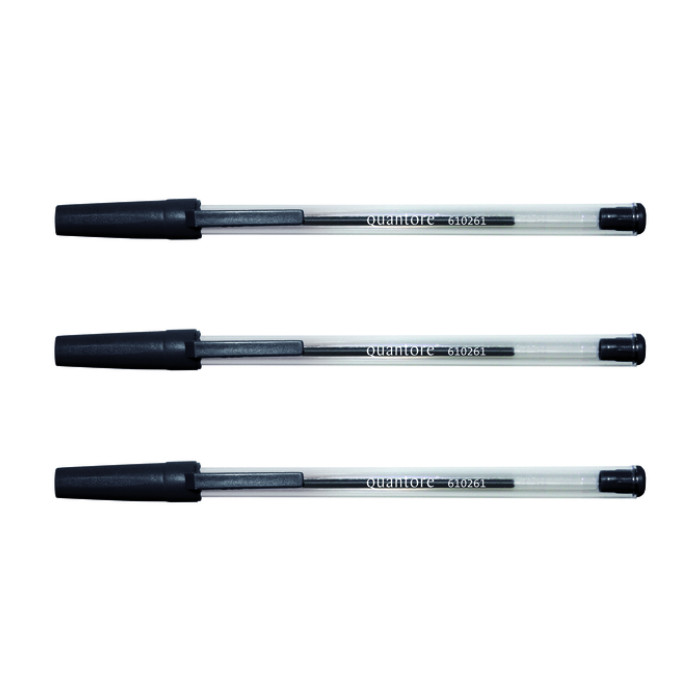 Balpen Quantore Stick zwart medium