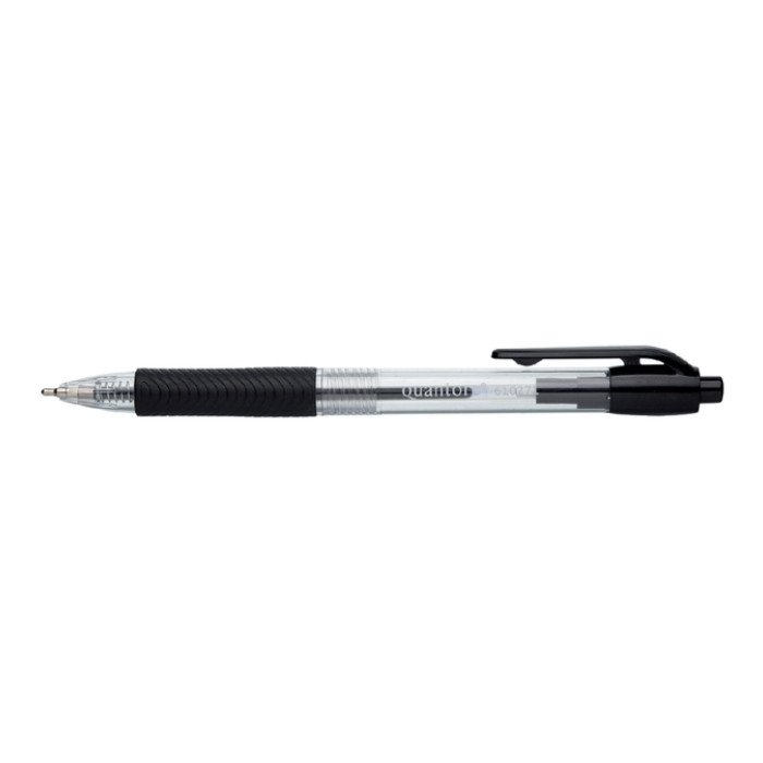 Balpen Quantore Grip drukknop zwart medium