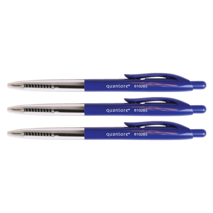 Balpen Quantore drukknop blauw medium
