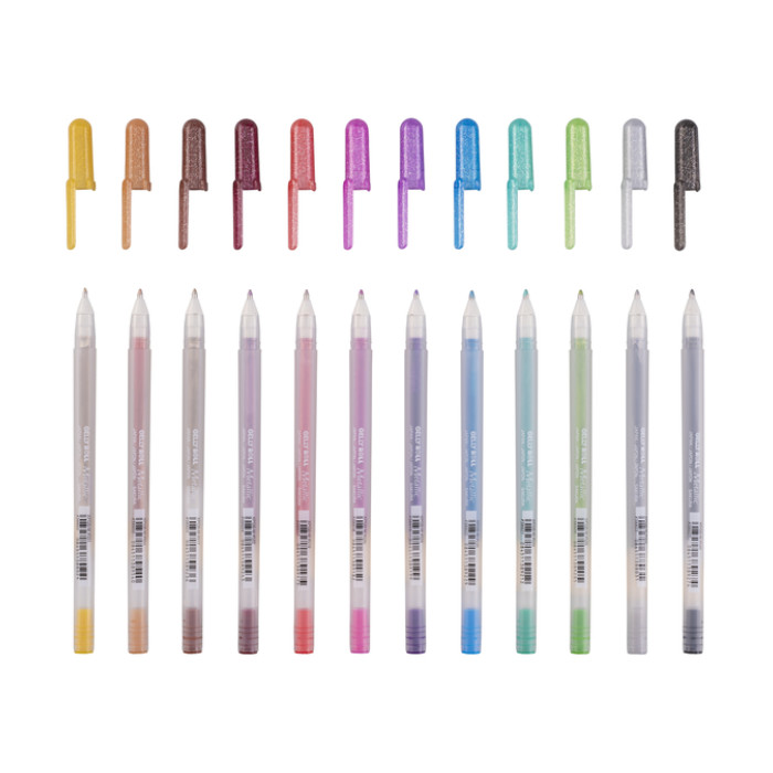 Gelschrijver Sakura Gelly Roll Metallic set à 12 kleuren