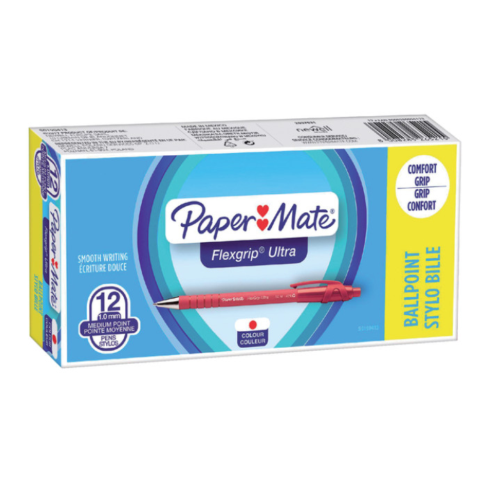 Balpen Paper Mate Flexgrip Ultra medium rood