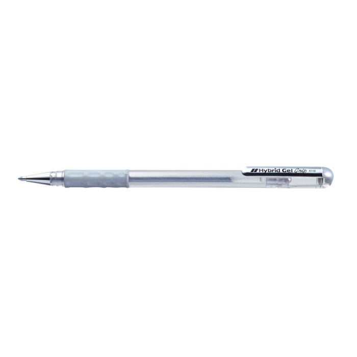 Gelschrijver Pentel K118 Grip medium zilver