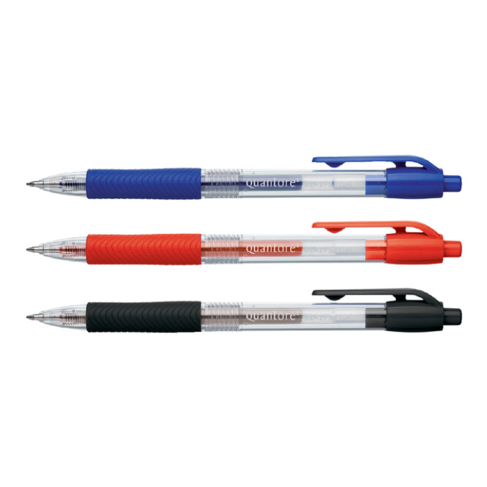 Gelschrijver Quantore gripdrukknop 0.7mm zwart
