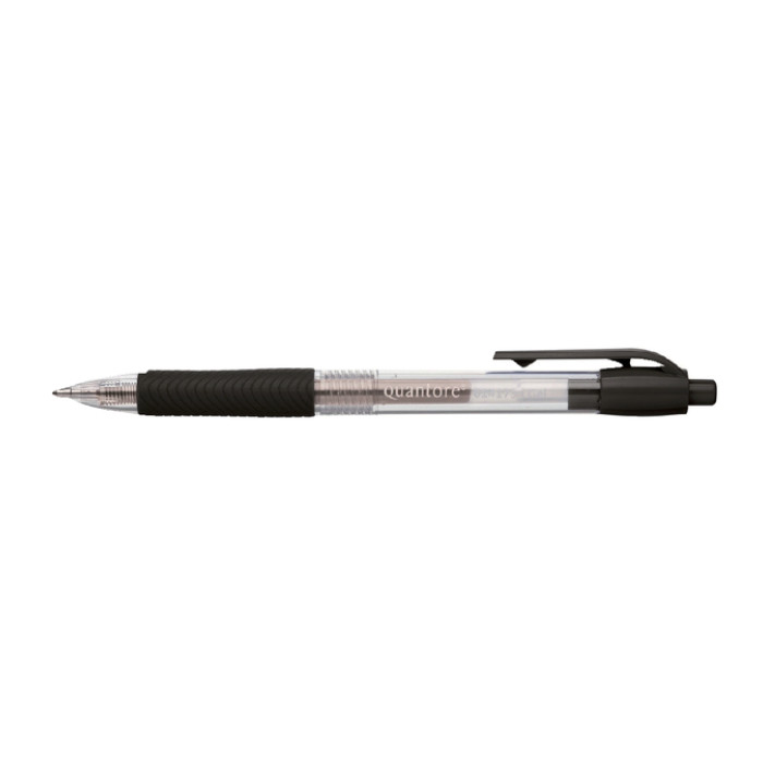 Gelschrijver Quantore gripdrukknop 0.7mm zwart