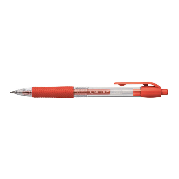 Gelschrijver Quantore grip drukknop 0.7mm rood