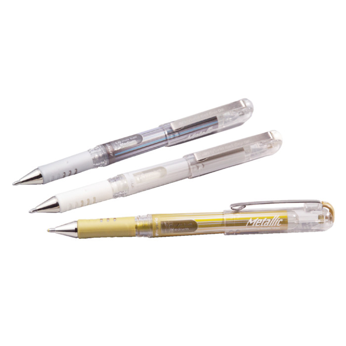 Gelschrijver Pentel K230M medium metallic goud