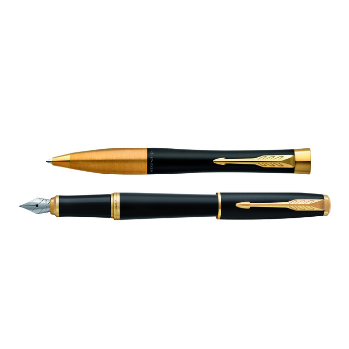 Balpen en vulpen Parker Urban matt black GT medium 2 stuks