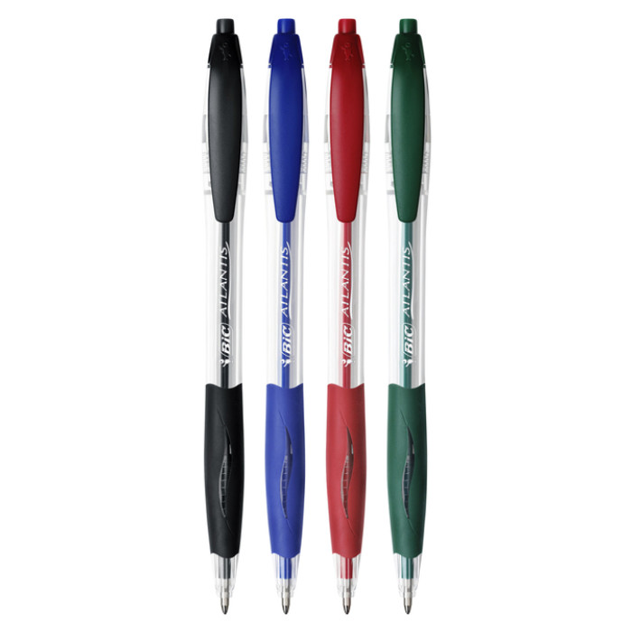Balpen Bic Atlantis classic grip clic medium rood