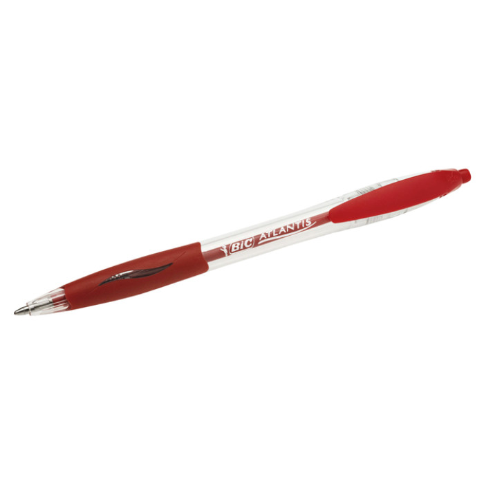Balpen Bic Atlantis classic grip clic medium rood