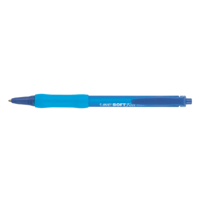 Balpen Bic soft feel grip clic medium blauw