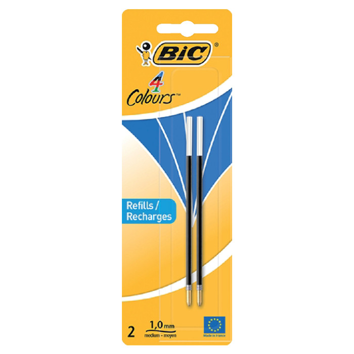Balpenvulling Bic voor baliepen medium blauw blister à 2 stuks
