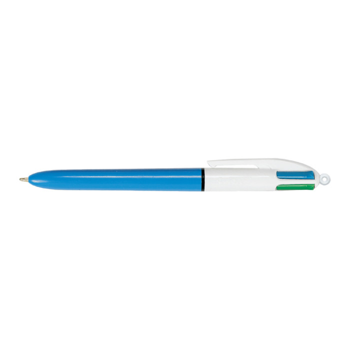 Balpen Bic 4kleuren medium lichtblauw