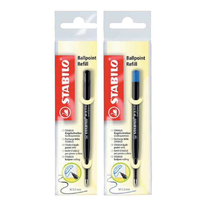 Balpenvulling STABILO standaard medium blauw blister à 1 stuk