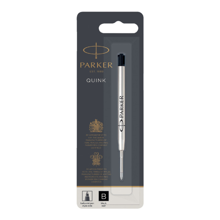 Balpenvulling Parker Quink breed zwart breed blister à 1 stuk