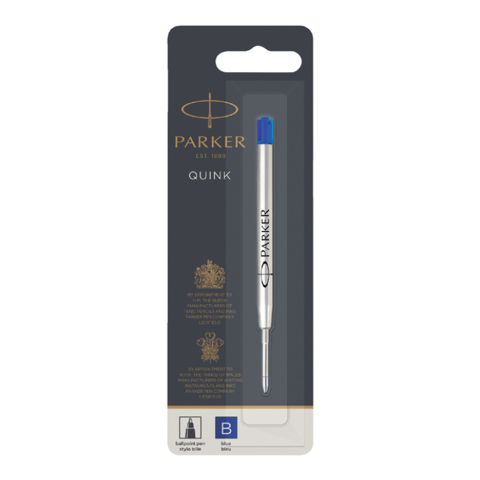 Balpenvulling Parker Quink breed blauw breed blister à 1 stuk