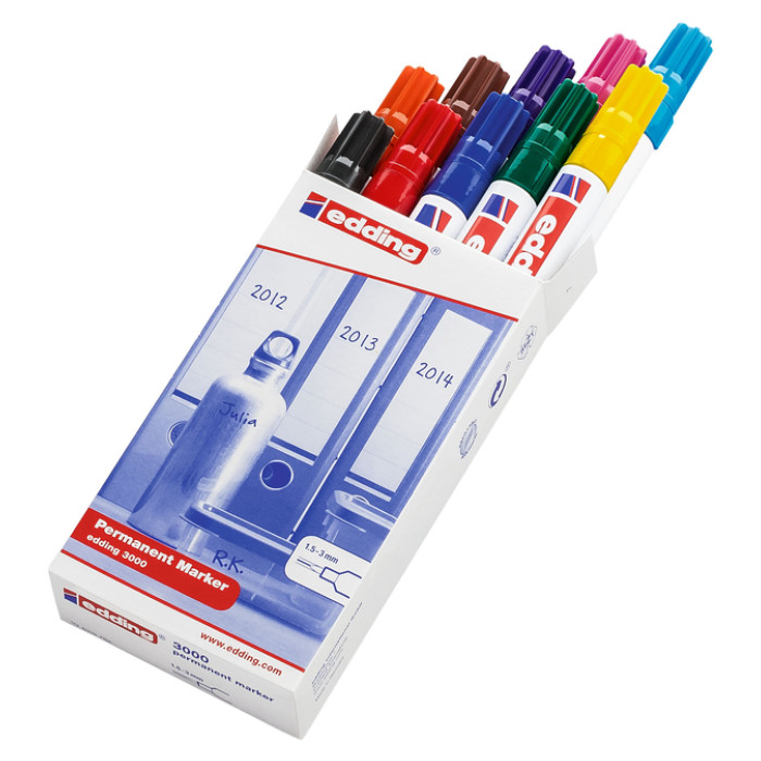 Viltstift edding 3000 rond 1.5-3mm assorti doos à 10 stuks