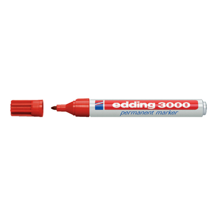 Viltstift edding 3000 rond 1.5-3mm rood blister à 4 stuk