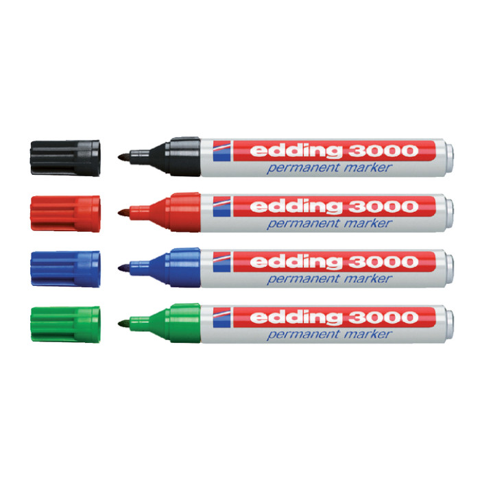 Viltstift edding 3000 rond 1.5-3mm assorti blister à 4 stuks