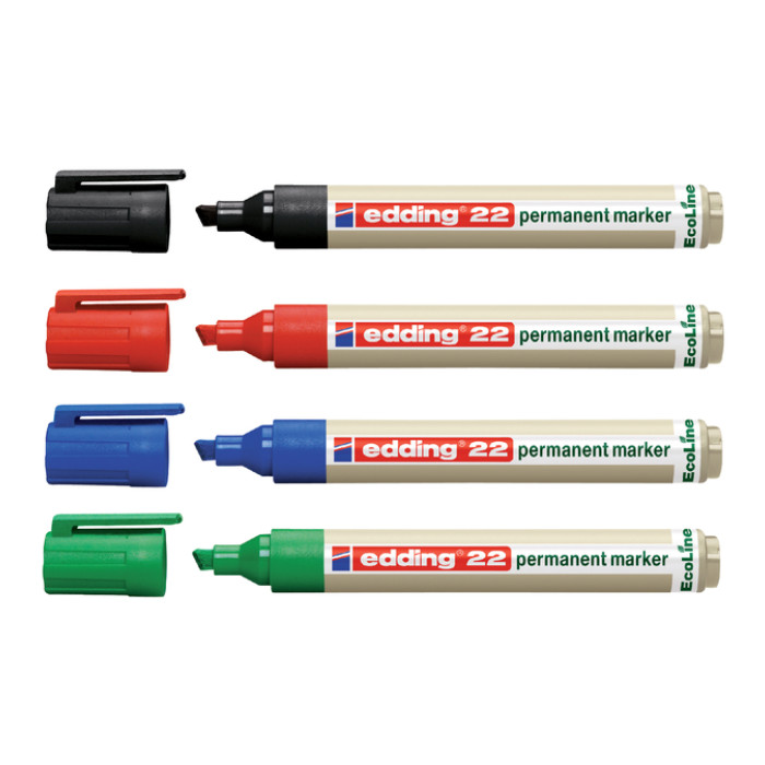 Viltstift edding 22 EcoLine schuin zwart 1-5mm