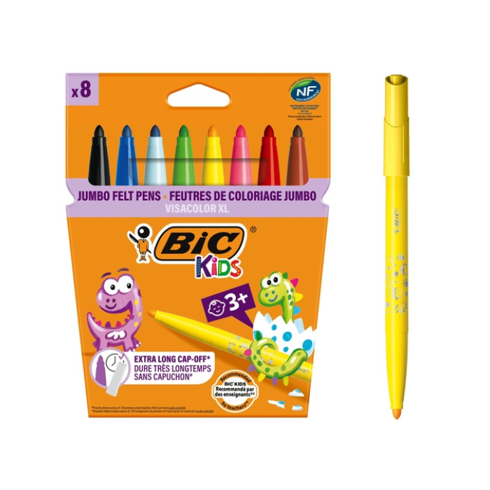 Kleurstiften BicKids Visacolor XL assorti blister à 8 stuks