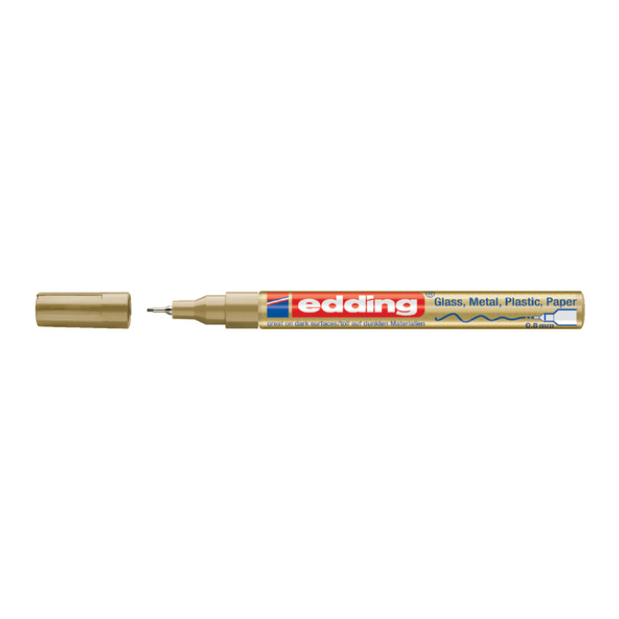 Paintmarker edding 780 op oliebasis 0.8mm goud en zilver blister à 2st