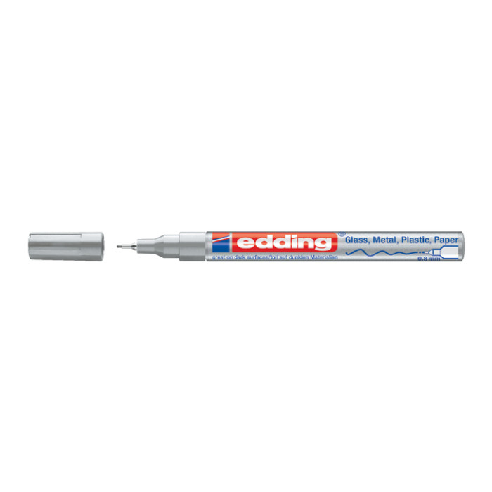 Paintmarker Edding 780 op oliebasis 0.8mm zilver blister à 1 stuk