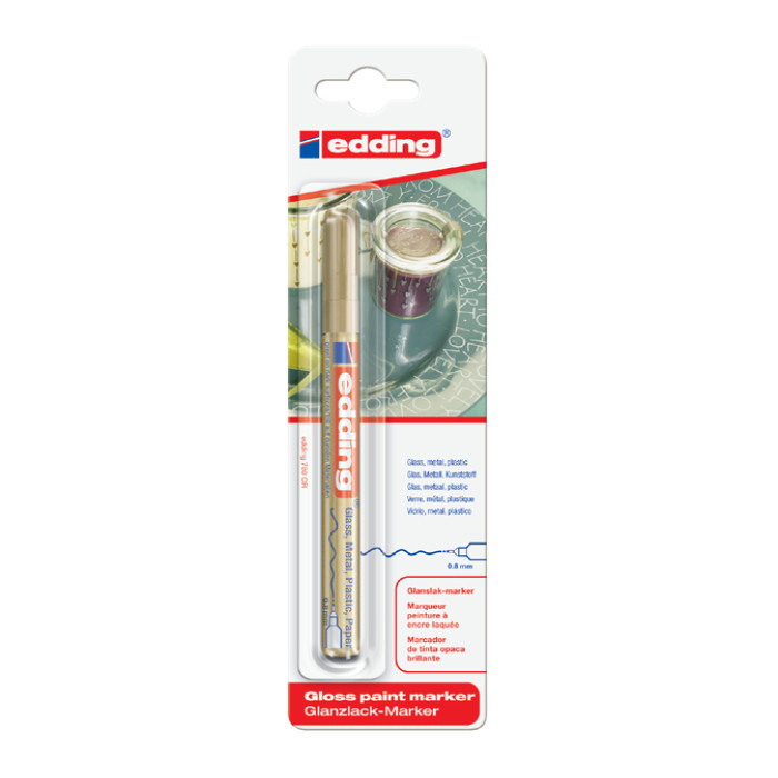Paintmarker edding 780 op oliebasis 0.8mm goud blister à 1 stuk