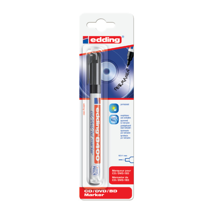 Cd marker edding 8400 rond 0.5-1.0mm  zwart blister à 1 stuk