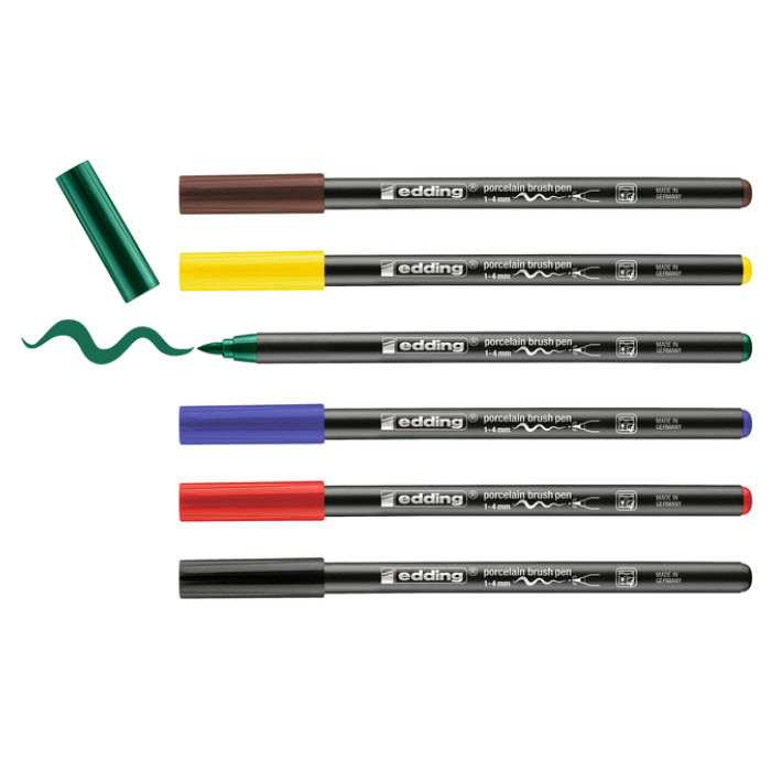 Brushpen edding 4200 porselein assorti etui à 6 stuks