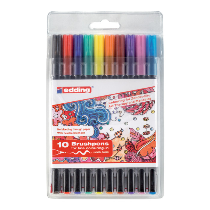 Brushpen edding 1340 assorti etui à 10 stuks
