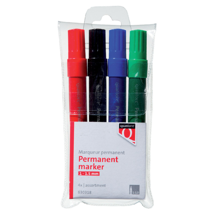 Permanent marker Quantore rond 1-1.5mm assorti 4 stuks