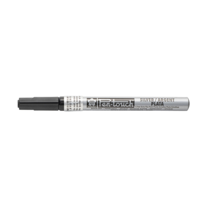 Viltstift Sakura Pen-touch extra fijn zilver