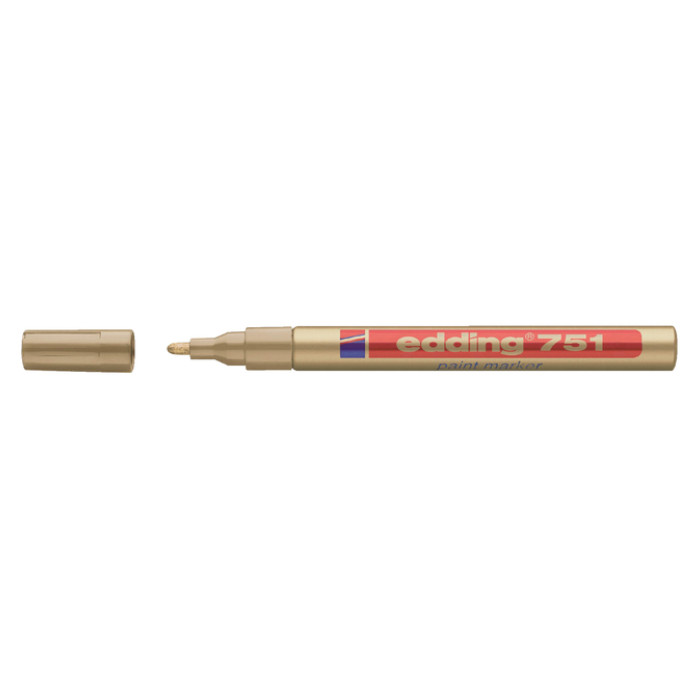 Paintmarker edding 751 op oliebasis 1-2mm goud blister à 1 stuk