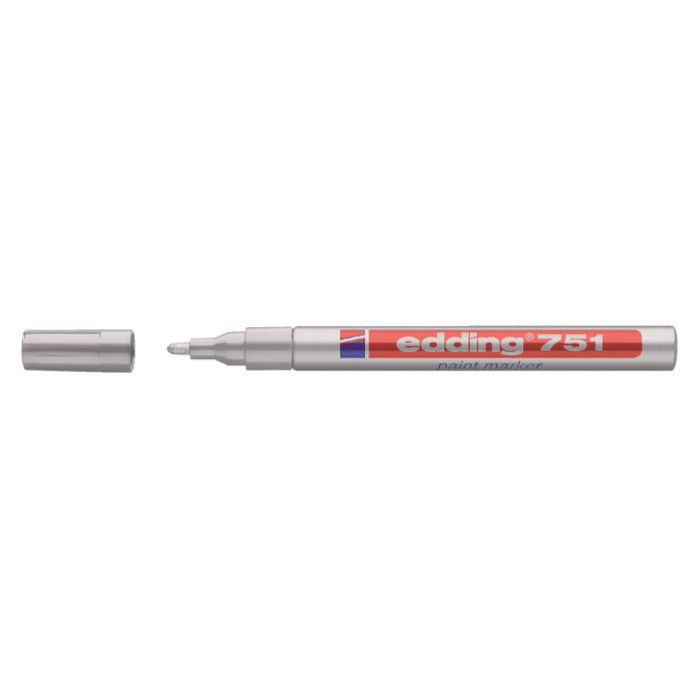 Paintmarker edding 751 op oliebasis 1-2mm zilver blister à 1 stuk