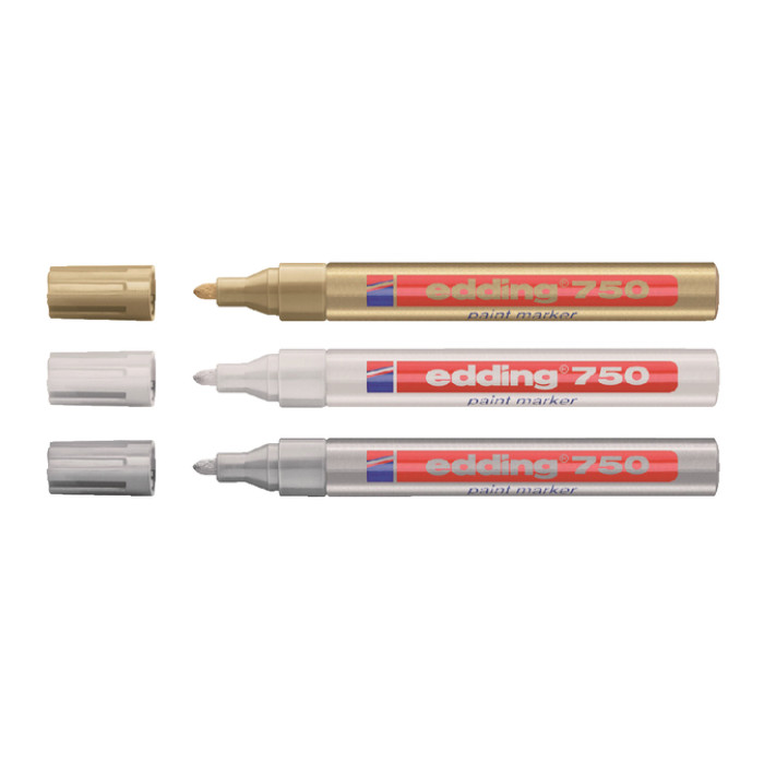 Paintmarker edding 750 op oliebasis 2-4mm zilver