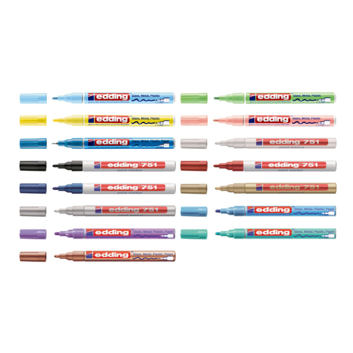 Paintmarker edding 751 op oliebasis 1-2mm metallic groen