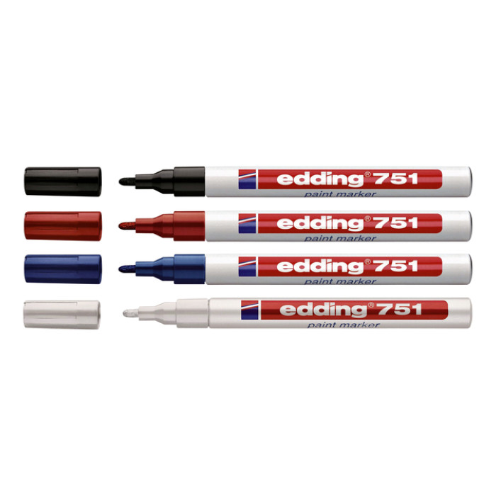 Paintmarker edding 751 op oliebasis 1-2mm zwart