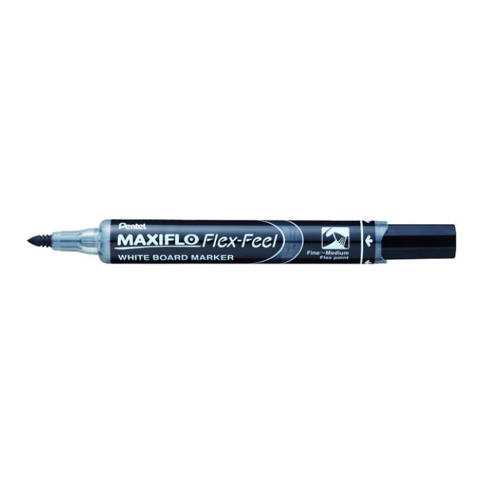 Whiteboardmarker Pentel MWL5SBF Maxiflo rond 1.5-4.5mm zwart