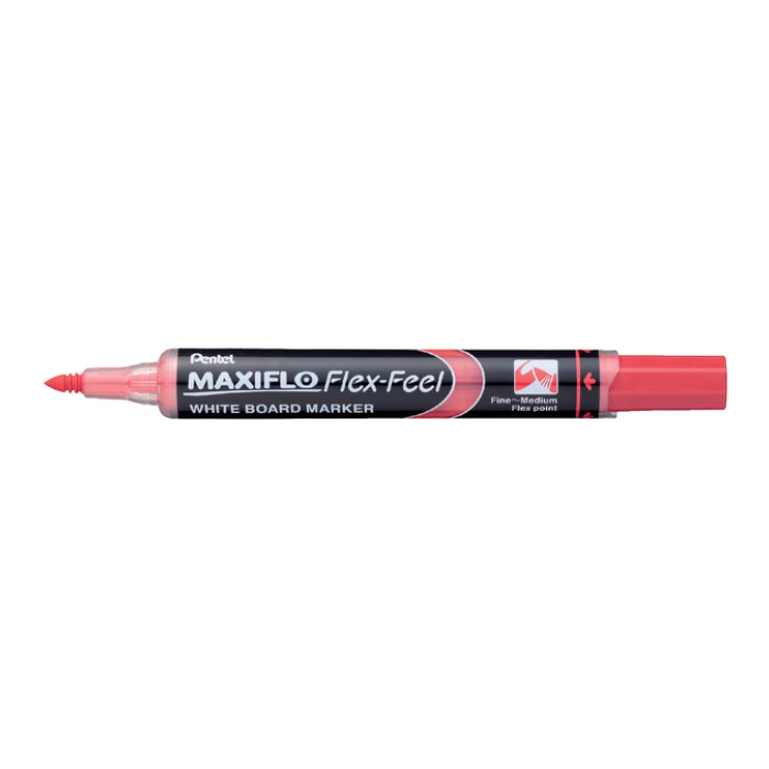 Whiteboardmarker Pentel MWL5SBF Maxiflo rond 1.5-4.5mm rood