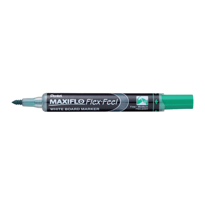 Whiteboardmarker Pentel MWL5SBF Maxiflo rond 1.5-4.5mm groen