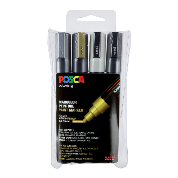 Paintmarker Uni POSCA PC5M medium assorti set à 4 stuks