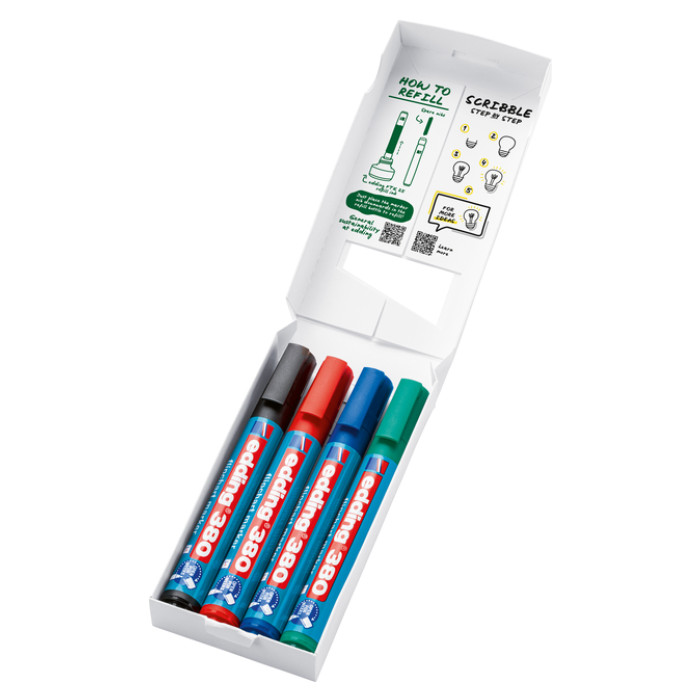Viltstift edding 380 flipover rond 1.5-3mm assorti set à 4 stuks