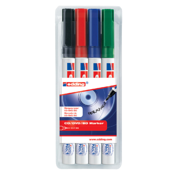 Cd marker edding 8400 rond 0.5-1.0mm assorti etui à 4 stuks