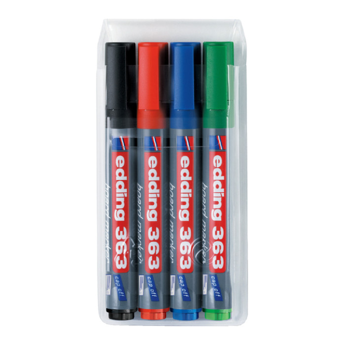 Whiteboardmarker edding 363 schuin 1-5mm assorti set à 4 stuks
