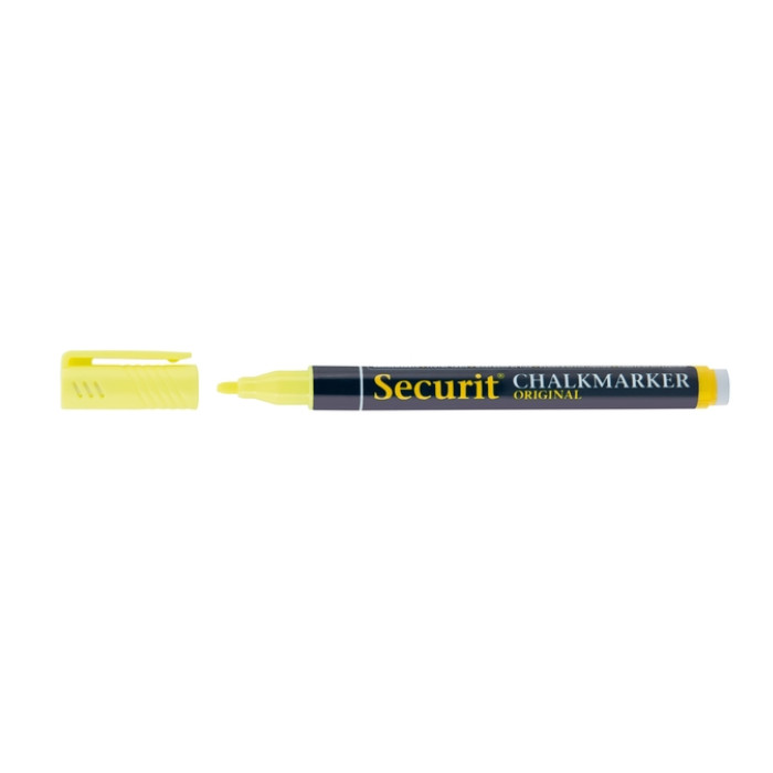 Krijtstift Securit SMA-100 rond 1-2mm geel/oranje/roze/paars blister à 4 stuks