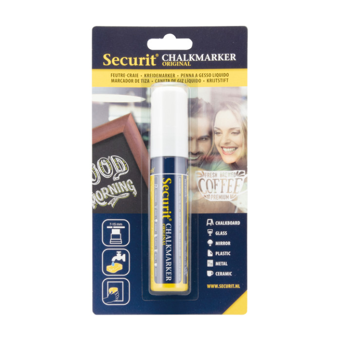 Krijtstift Securit SMA-720 blok wit 7-15mm blister