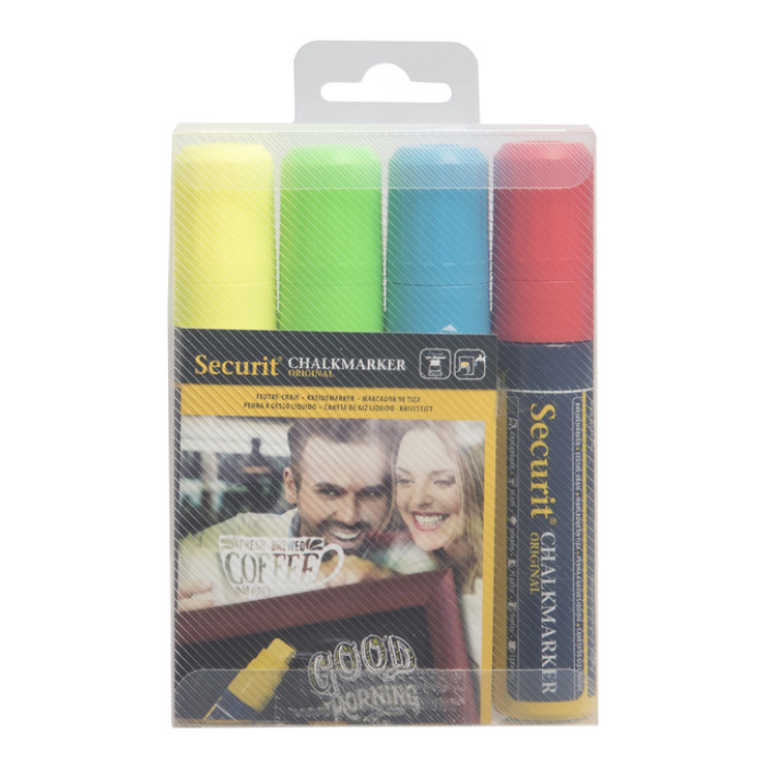 Krijtstift Securit SMA-720 blok ass 7-15mm blister à 4 stuks